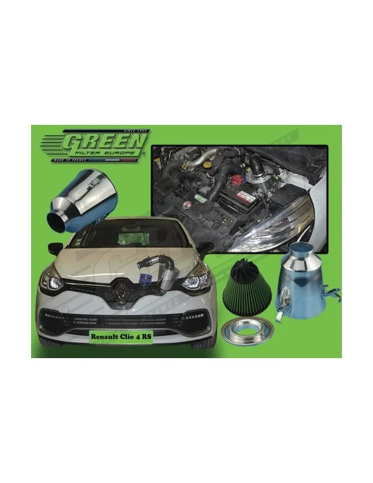 Kit d’admission direct Green Filter pour RENAULT CLIO IV 1,6L TURBO RS (200 cv) depuis 03/2013