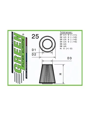 Filtre à air sport Green Filter pour BOMBARDIER OUTLANDER 800 800 depuis 2006