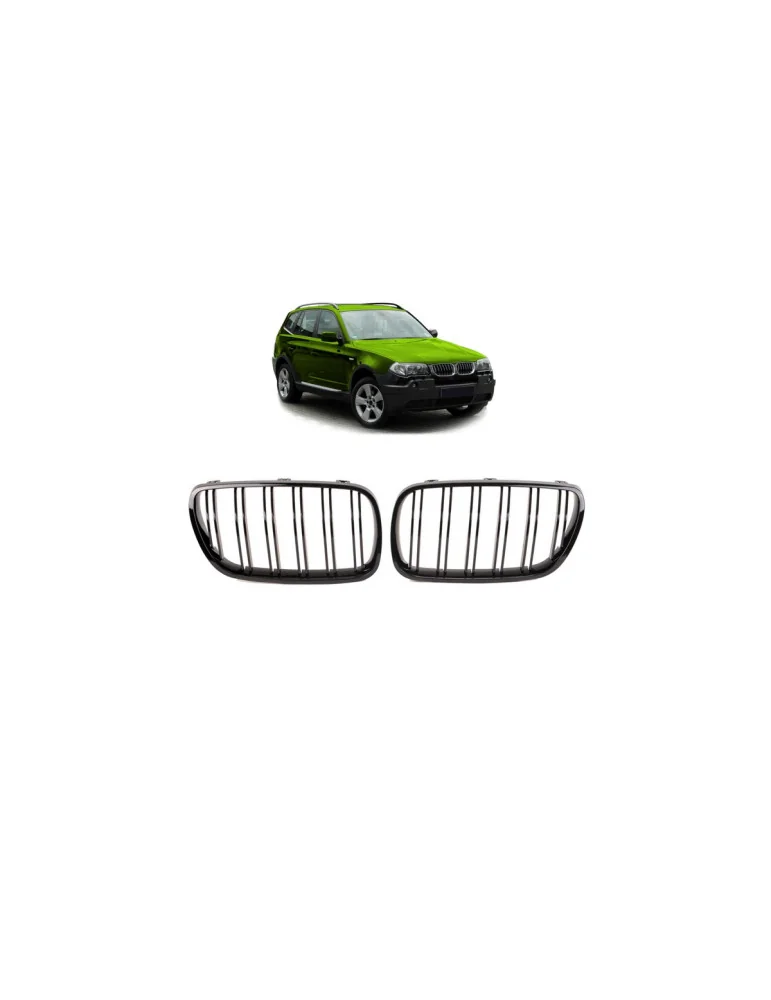 Calandre BMW X3 E83 restylé double ligne noir brillant