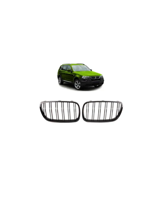 Calandre BMW X3 E83 restylé double ligne noir brillant MTuning