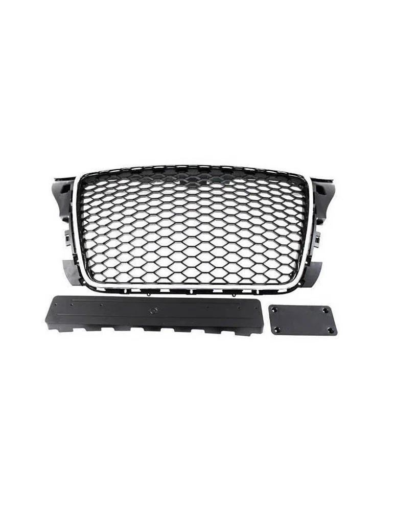 Calandre style RS Audi A3 8P restylée chrome et noir sans PDC