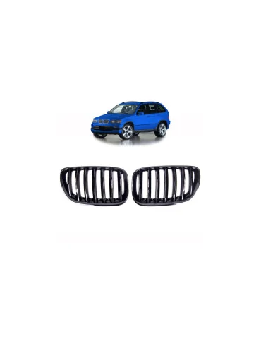 Calandre BMW X5 E53 restylé ligne simple noir brillant