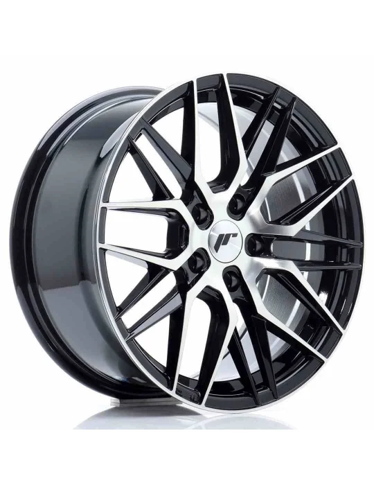 Jante JR28 17x8 ET 40 5x112 noir brillant face usinée Japan Racing