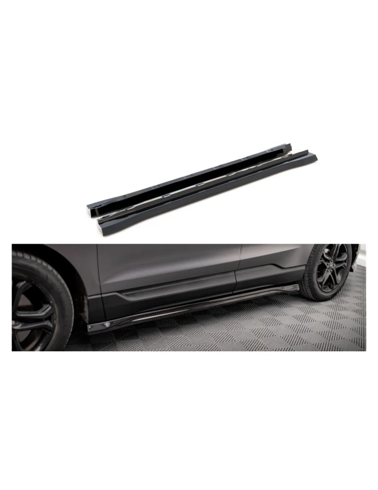 Rajouts de bas de caisse sport Ford Edge II noir brillant