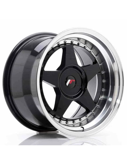 Jante JR6 17x10 ET 20 non percée noir brillant lèvre usinée Japan Racing