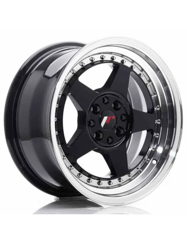 Jante Japan Racing JR6 16x8 ET 30 4x100/114,3 noir brillant bord usiné