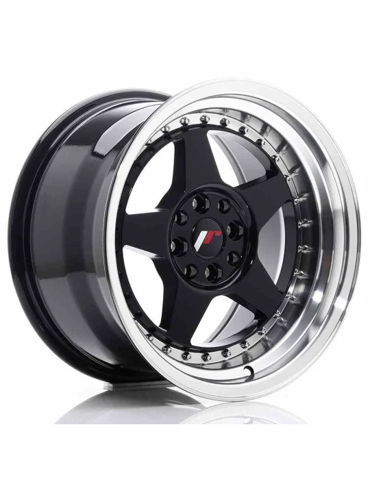 Jante JR6 16x9 ET 20 4x100/108 noir lèvre usinée Japan Racing