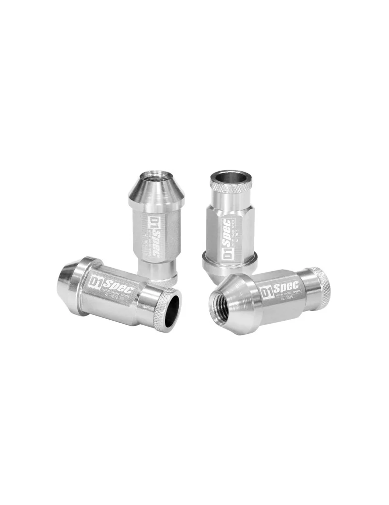 Écrous de roue réplique D1Spec Race M12x1,25 argent, jeu de 20