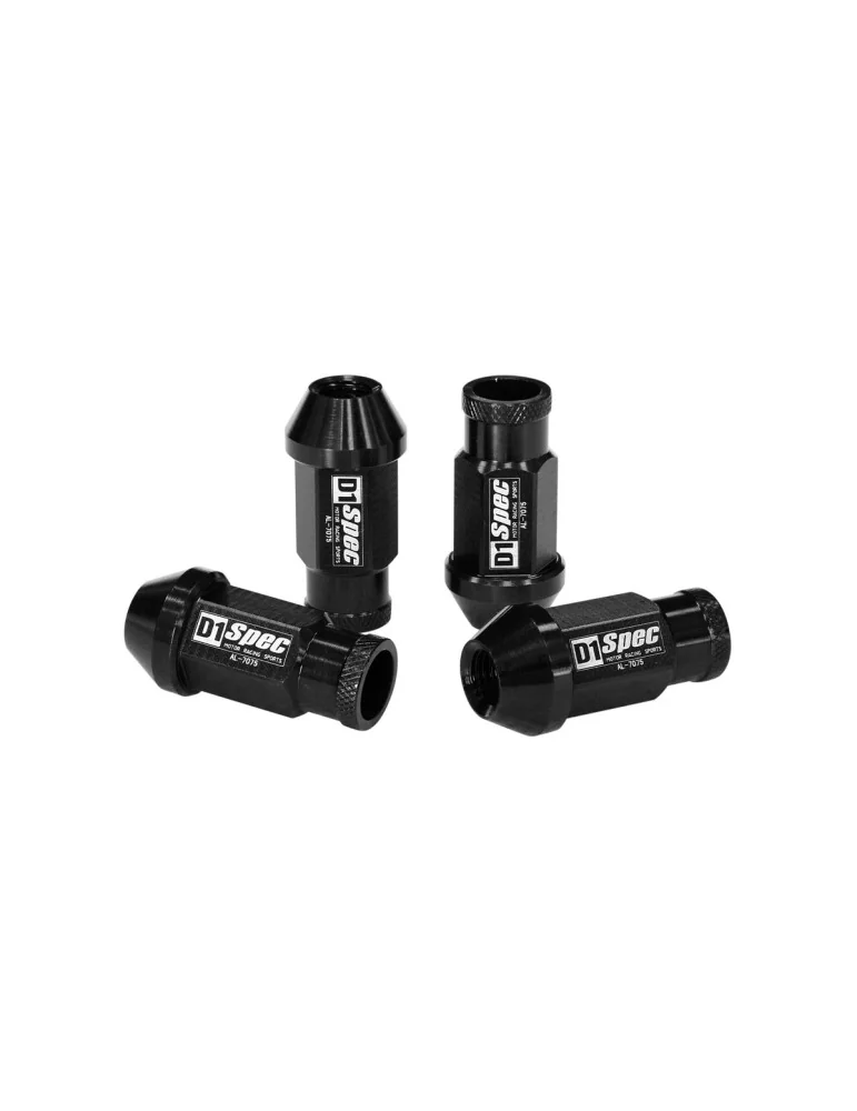 Écrous de roue réplique D1Spec M12x1,25 noirs, alu 7075, jeu de 20