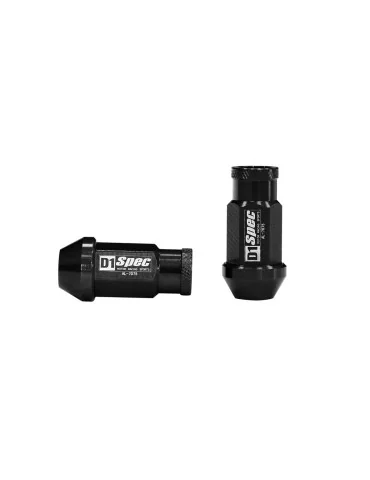 Écrous de roue réplique D1Spec M12x1,25 noirs, alu 7075, jeu de 20
