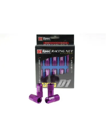 Écrous de roue réplique D1Spec HEX M12x1,5 violets, jeu de 20