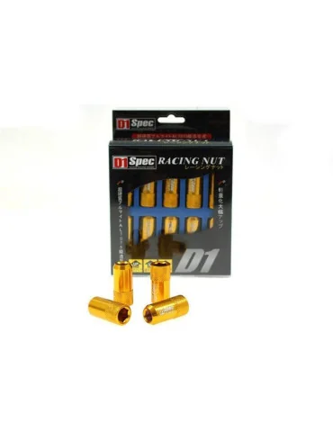 Écrous de roue réplique D1Spec HEX M12x1,5 dorés, jeu de 20