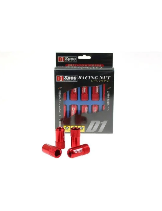 Écrous de roue réplique D1Spec HEX M12x1,25 rouges MTuning