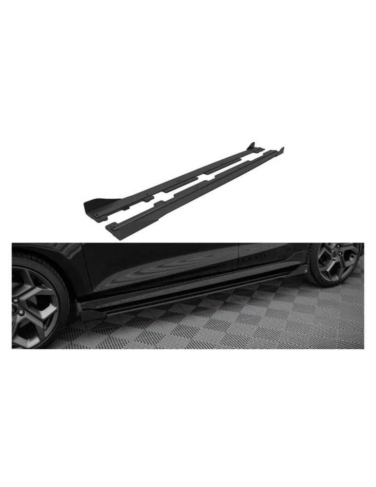 Rajouts de bas de caisse Ford Fiesta VIII ST noir mat + flaps