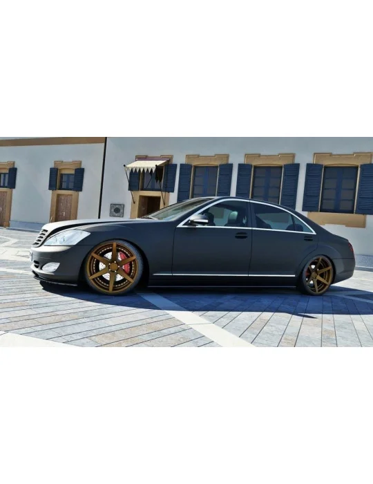 Bas de caisse Mercedes Classe S W221 Long noir brillant Maxton Design