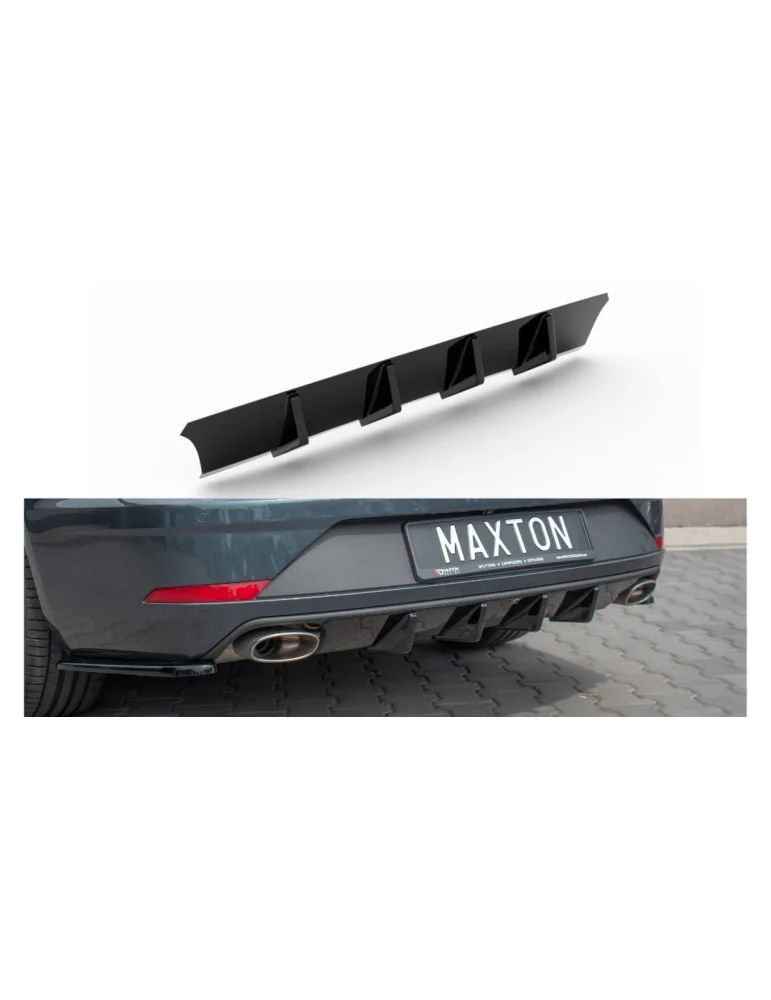 Diffuseur arrière Seat Leon Cupra ST III restylée v.1 noir brillant