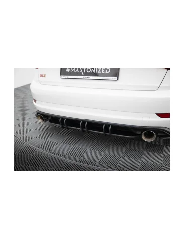 Diffuseur arrière Street Pro Jetta GLI Mk7 noir mat cœur rouge
