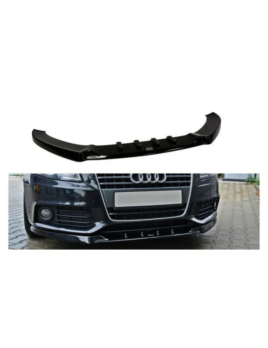 Lame de pare-chocs avant v.1 Audi A4 B8 noir brillant Maxton Design