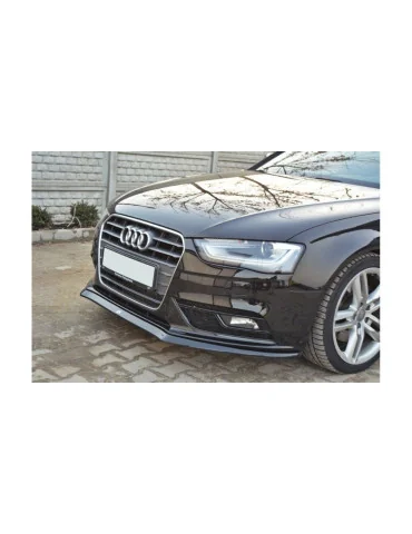 Lame de pare-chocs avant v.2 Audi A4 B8 restylée noir brillant