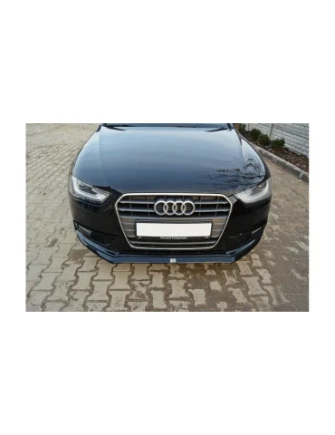 Lame de pare-chocs avant v.2 Audi A4 B8 restylée noir brillant