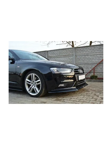 Lame de pare-chocs avant v.2 Audi A4 B8 restylée noir brillant