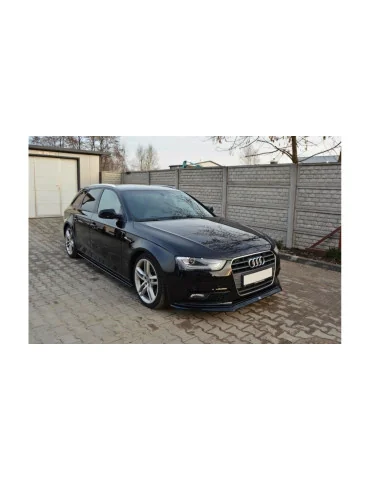 Lame de pare-chocs avant v.2 Audi A4 B8 restylée noir brillant