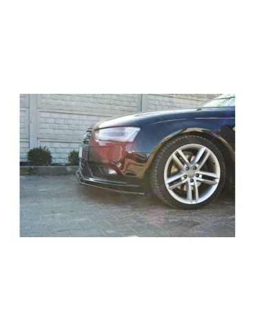 Lame de pare-chocs avant v.1 Audi A4 B8 restylée noir brillant