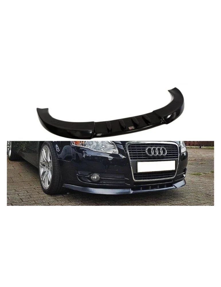 Lame de pare-chocs avant v.1 Audi A4 B7 standard noir brillant