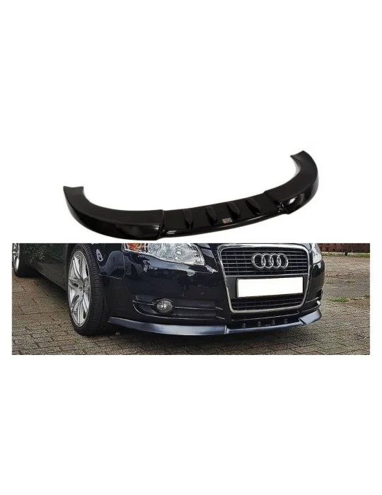 Lame de pare-chocs avant v.1 Audi A4 B7 standard noir brillant Maxton Design