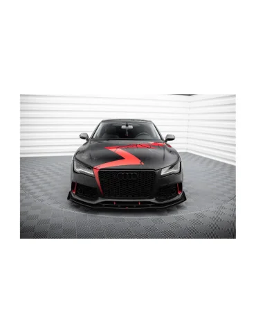 Lame avant Street Pro + flaps Audi A7 C7 RS7 Look noir mat