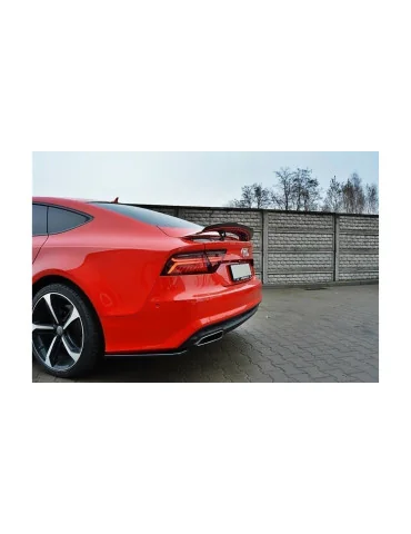 Rajouts de pare-chocs arrière Audi A7 S-Line C7 restylée noir brillant