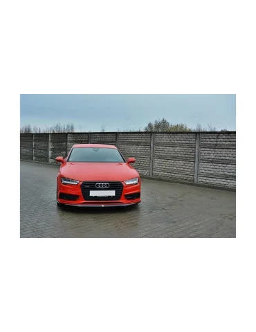 Lame de pare-chocs avant Audi A7 S-Line C7 restylée noir brillant