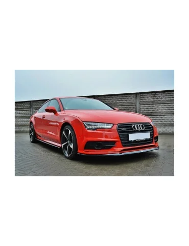 Lame de pare-chocs avant Audi A7 S-Line C7 restylée noir brillant