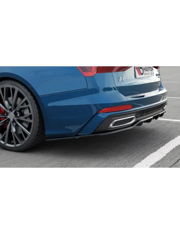 Diffuseur arrière Audi A6 S-Line Avant C8 à barres verticales noir