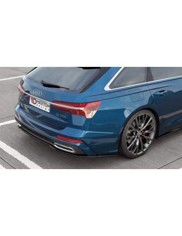 Diffuseur arrière central Audi A6 S-Line Avant C8 noir brillant