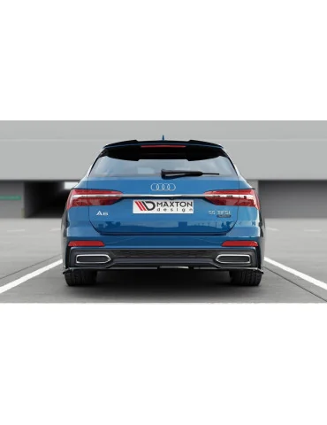 Diffuseur arrière central Audi A6 S-Line Avant C8 noir brillant