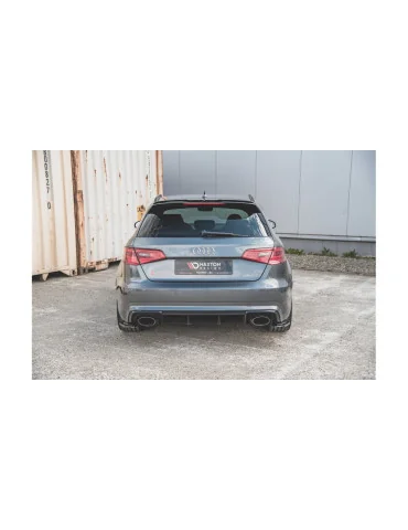 Rajouts de pare-chocs arrière v.1 Audi RS3 8V Sportback noir brillant