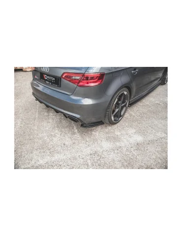 Rajouts de pare-chocs arrière v.1 Audi RS3 8V Sportback noir brillant