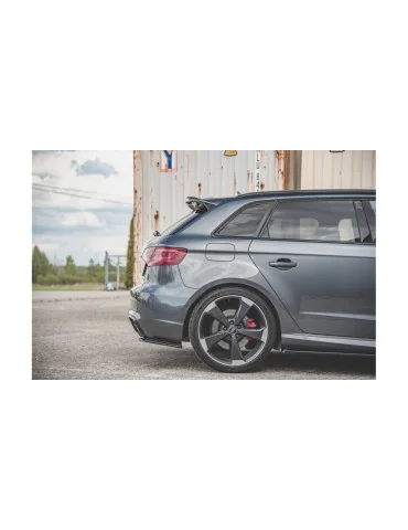 Rajouts de pare-chocs arrière v.1 Audi RS3 8V Sportback noir brillant