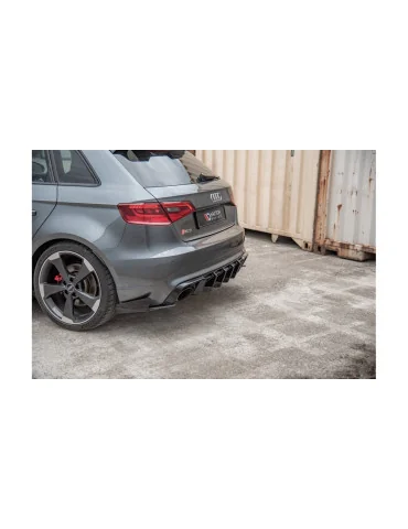Rajouts arrière Racing Durability RS3 8V noir mat + flaps brillants