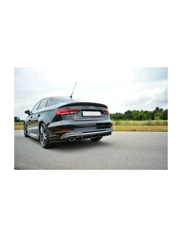 Diffuseur arrière central Audi S3 8V restylée noir brillant