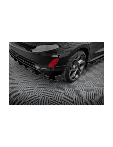 Rajouts arrière v.4 + flaps Ford Fiesta VIII ST noir brillant