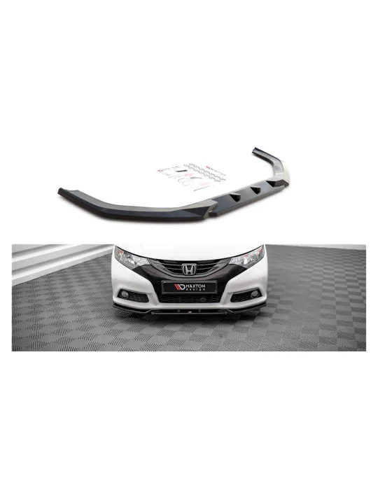 Lame de pare-chocs avant v.2 Honda Civic IX noir brillant Maxton Design