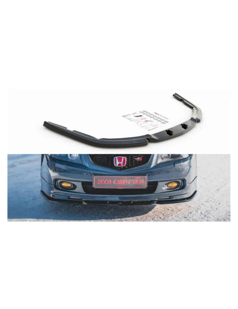 Lame de pare-chocs avant v.3 Honda Accord VII Type-S noir brillant