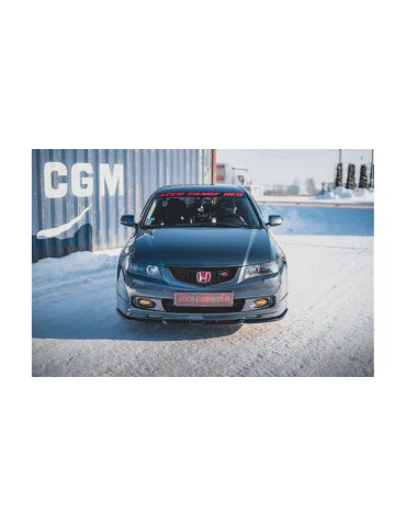 Lame de pare-chocs avant v.3 Honda Accord VII Type-S noir brillant