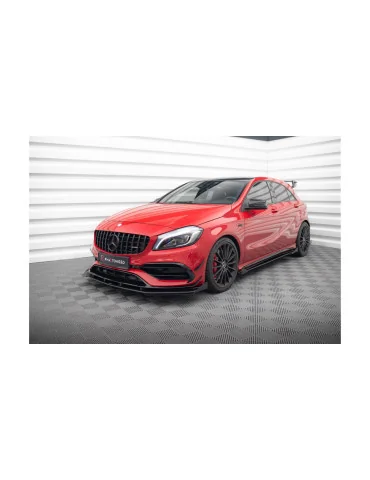 Lame avant Street Pro + flaps Mercedes A 45 AMG W176 noir mat