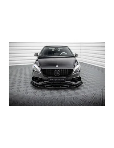 Lame avant Street Pro + flaps Classe A AMG-Line W176 noir mat