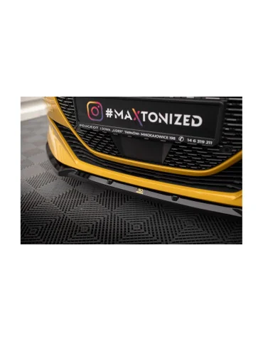 Lame avant Peugeot 208 II GT v.1 noir brillant + flaps noir mat
