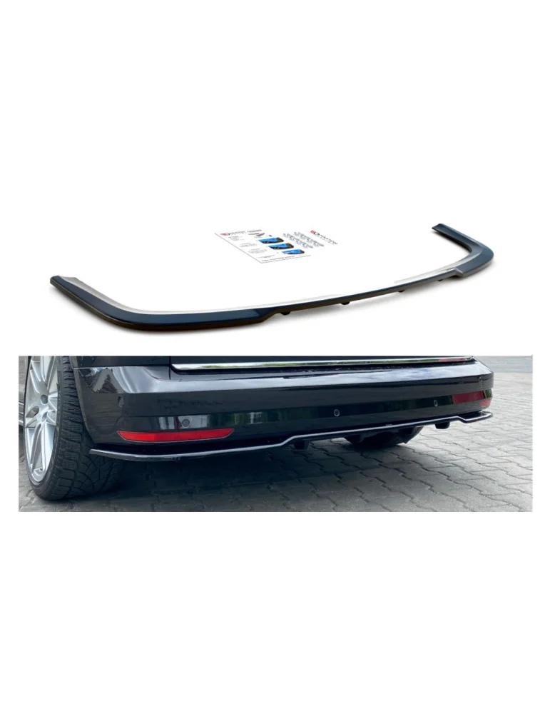 Splitter arrière central avec diffuseur VW Caddy IV noir brillant