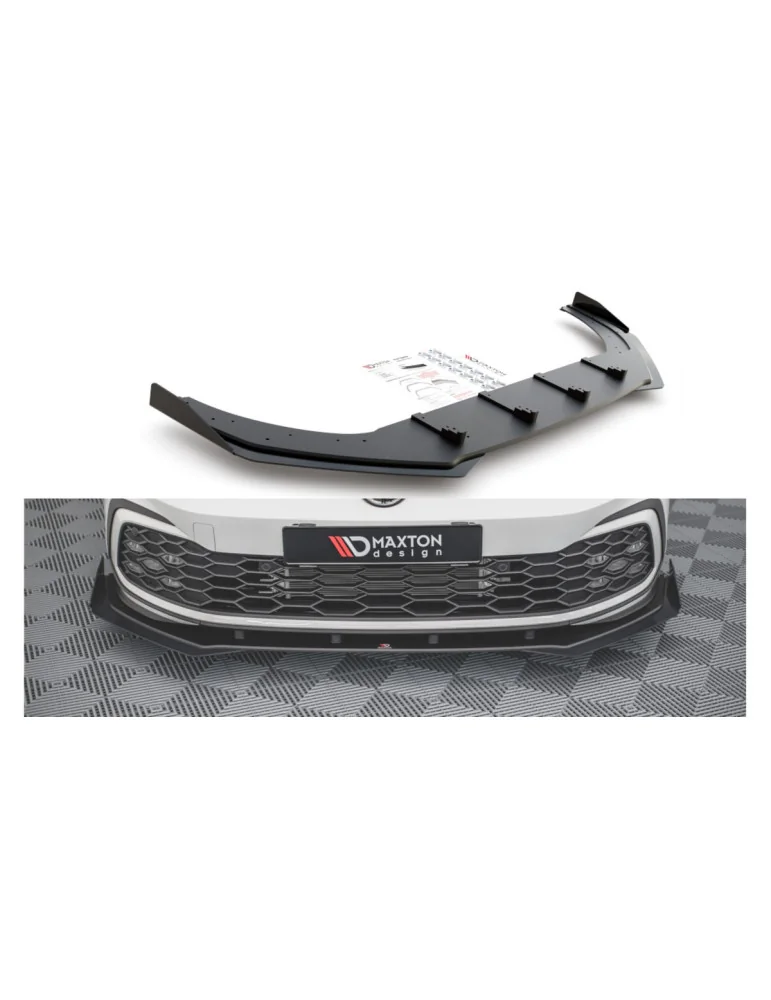 Splitter avant + flaps VW Golf 8 GTI / R-Line noir mat